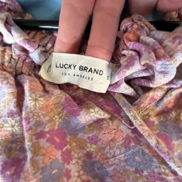 Small Lucky Brand Pink floral print blouse - Picture 3 of 3
